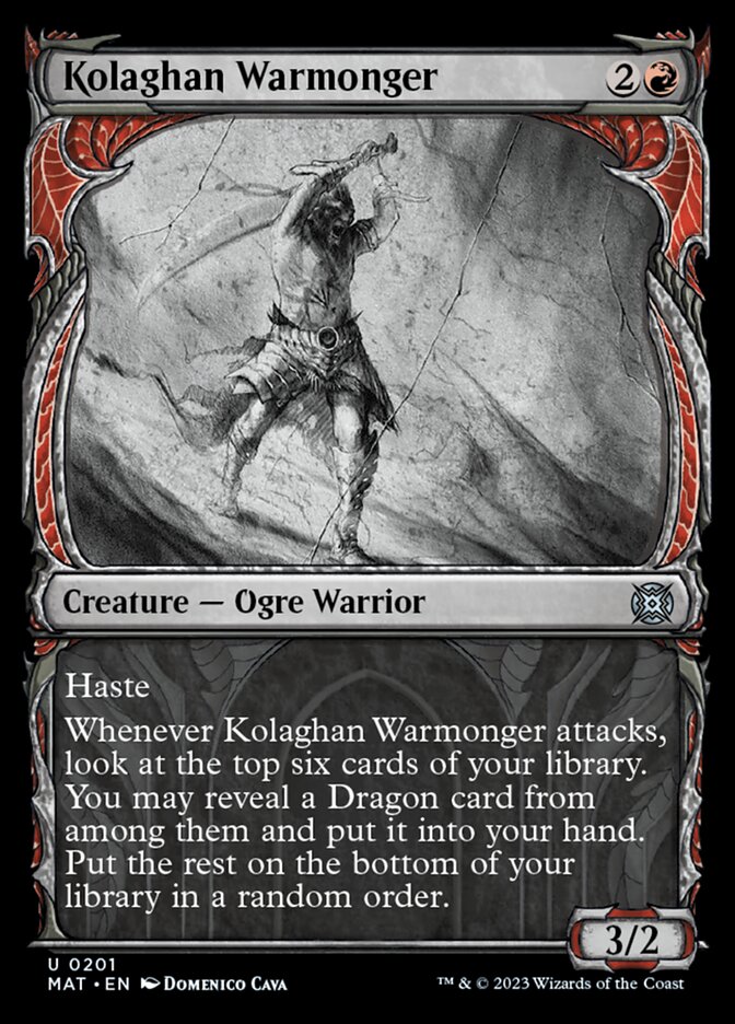 Kolaghan Warmonger (Showcase Halo Foil) [March of the Machine: The Aftermath] | Dumpster Cat Games