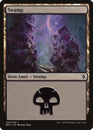 Swamp (263) [Battle for Zendikar] | Dumpster Cat Games
