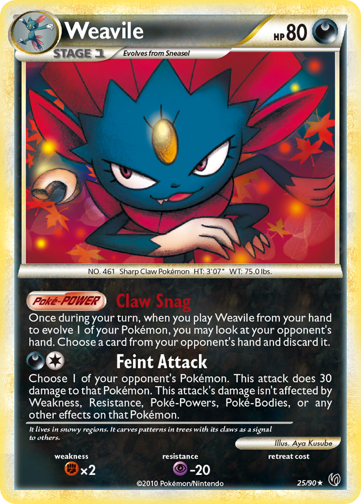 Weavile (25/90) [HeartGold & SoulSilver: Undaunted] | Dumpster Cat Games