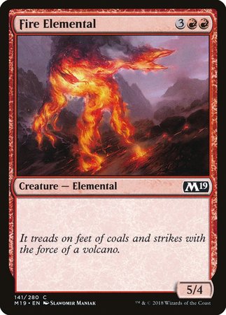 Fire Elemental [Core Set 2019] | Dumpster Cat Games