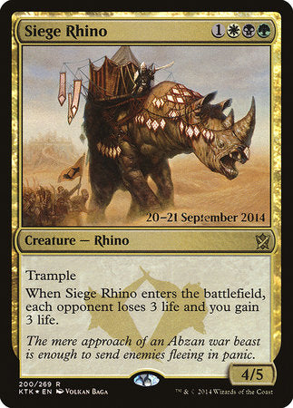 Siege Rhino [Khans of Tarkir Promos] | Dumpster Cat Games