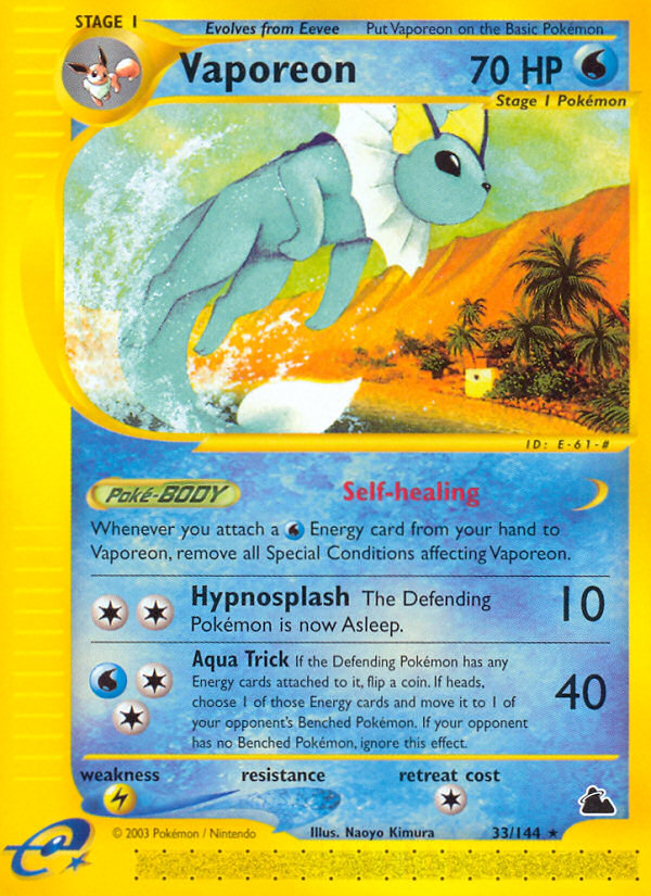 Vaporeon (33/144) [Skyridge] | Dumpster Cat Games