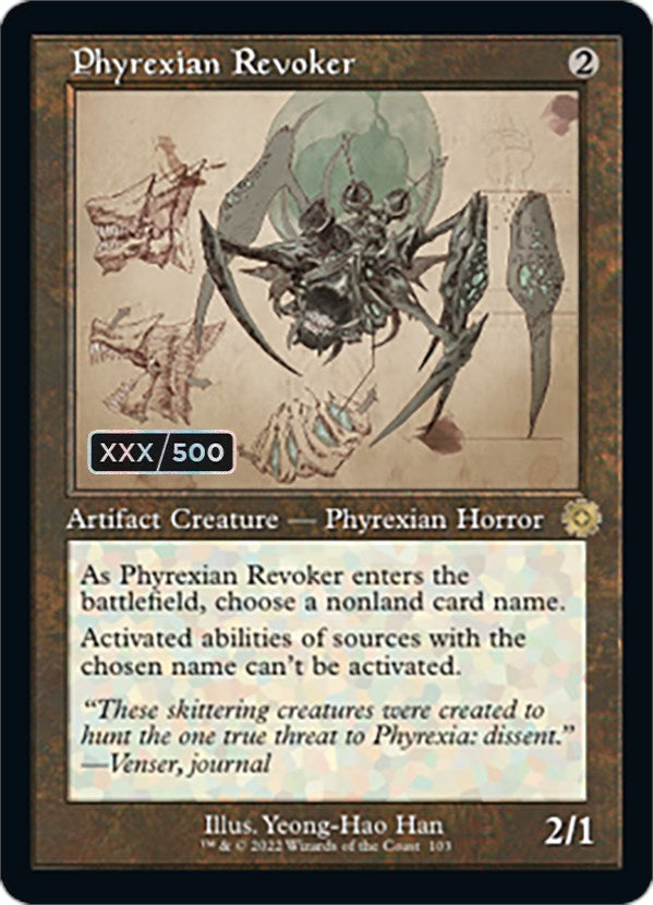 Phyrexian Revoker (Retro Schematic) (Serial Numbered) [The Brothers' War Retro Artifacts] | Dumpster Cat Games