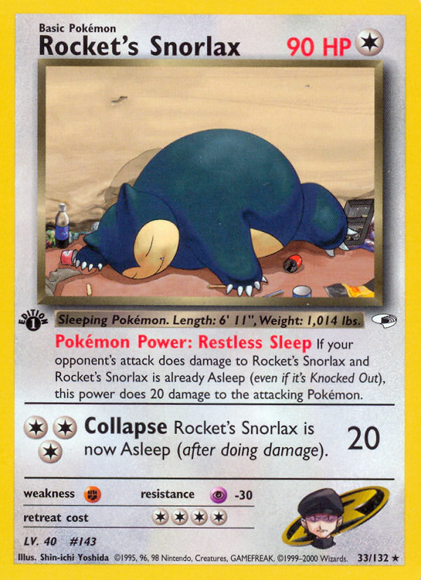 Rocket's Snorlax (33/132) [Gym Heroes 1st Edition] | Dumpster Cat Games