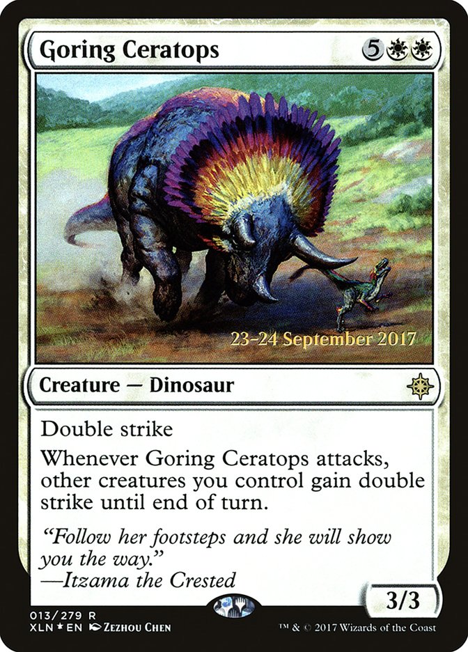 Goring Ceratops  [Ixalan Prerelease Promos] | Dumpster Cat Games