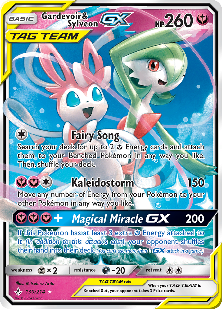Gardevoir & Sylveon GX (130/214) [Sun & Moon: Unbroken Bonds] | Dumpster Cat Games
