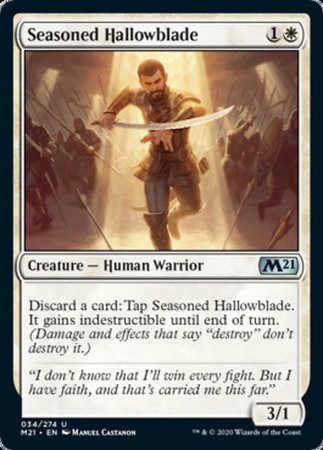 Seasoned Hallowblade [Core Set 2021] | Dumpster Cat Games