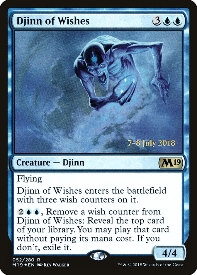 Djinn of Wishes  [Core Set 2019 Prerelease Promos] | Dumpster Cat Games