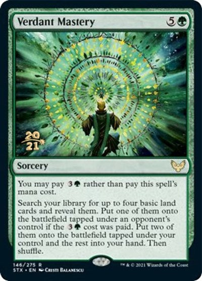 Verdant Mastery [Strixhaven: School of Mages Prerelease Promos] | Dumpster Cat Games
