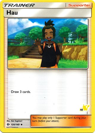 Hau (120/149) (Pikachu Stamp #42) [Battle Academy 2020] | Dumpster Cat Games