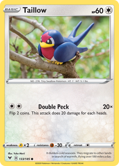 Taillow (133/185) [Sword & Shield: Vivid Voltage] | Dumpster Cat Games